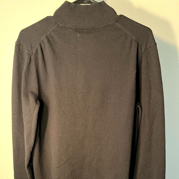 Calvin Klein Black Quarter-Zip Mock-Neck Sweater w Monogram SZ Lrg - Picture 7 of 7